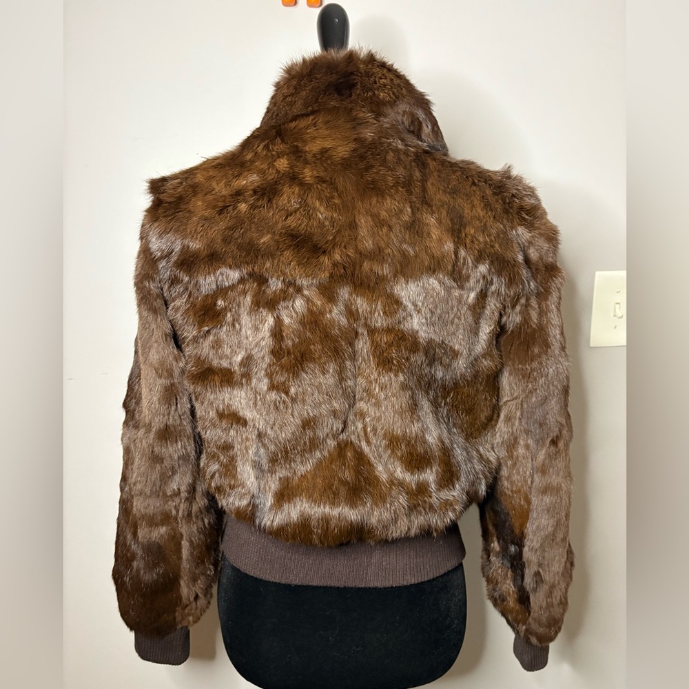 Vintage Dino Ricco Rabbit Fur Bomber Jacket size M - Picture 7 of 13